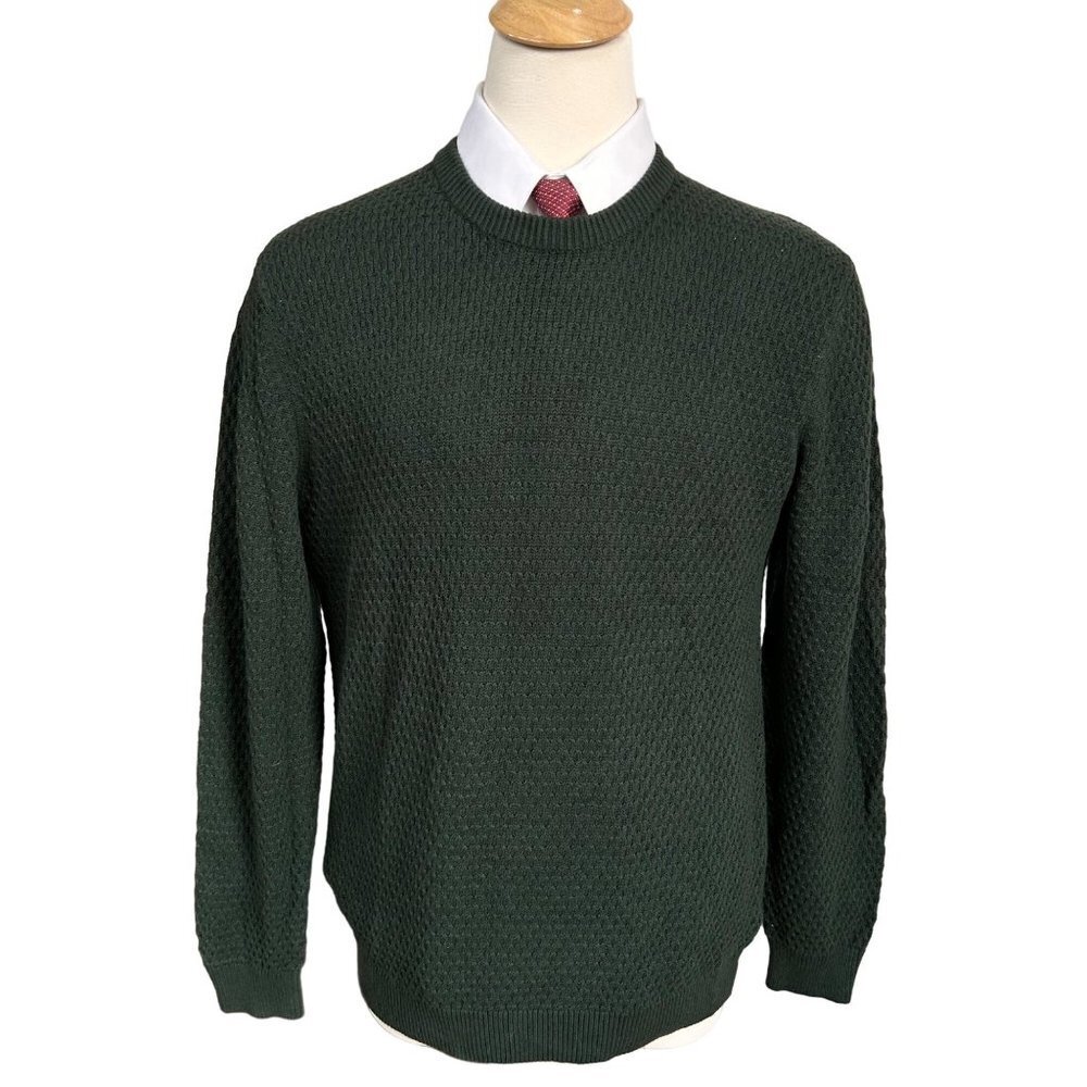 Soul of London Mens Sweater Size 2XL Green Knit Ribbed Crewneck Pullover New